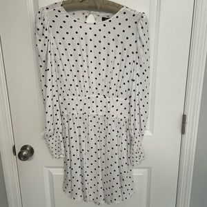 Nwt!!! White and black polka dotted dress! Size large